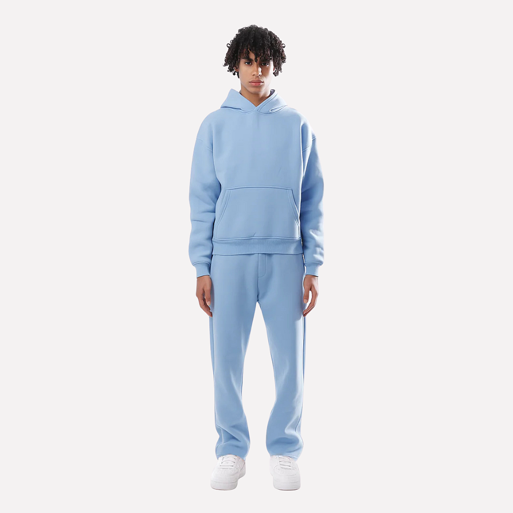Unisex Cozy Hoodie and Sweatpants Set Stretchy Waistband Casual Loungewear Tracksuit