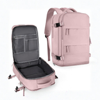 Unisex Travel Backpack with Shoe Compartment Durable Polyester Daypack with Padded Straps and Organized Storage 25L
