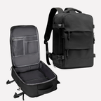 Unisex Travel Backpack with Shoe Compartment Durable Polyester Daypack with Padded Straps and Organized Storage 25L
