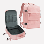 Unisex Travel Backpack with Shoe Compartment Durable Polyester Daypack with Padded Straps and Organized Storage 25L