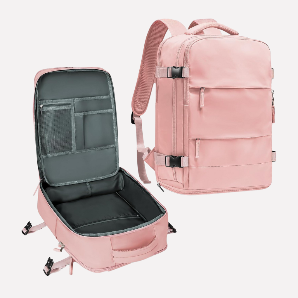 Unisex Travel Backpack with Shoe Compartment Durable Polyester Daypack with Padded Straps and Organized Storage 25L