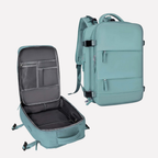 Unisex Travel Backpack with Shoe Compartment Durable Polyester Daypack with Padded Straps and Organized Storage 25L