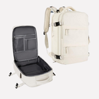 Unisex Travel Backpack with Shoe Compartment Durable Polyester Daypack with Padded Straps and Organized Storage 25L