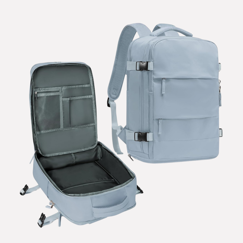 Unisex Travel Backpack with Shoe Compartment Durable Polyester Daypack with Padded Straps and Organized Storage 25L