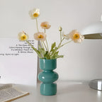 Nordic Glass Vase Lime Green Modern Decorative Flower Vase 18cm Stylish Home Decor