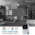 Wireless WiFi Video Doorbell with Night Vision 1080p HD Camera Two-Way Audio Rechargeable Battery