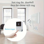 Wireless WiFi Video Doorbell with Night Vision 1080p HD Camera Two-Way Audio Rechargeable Battery