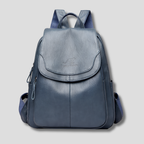 Women's Leather Anti-Theft Backpack with Embossed Detail Secure Design and Organized Interior 26x12x30 cm