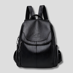 Women's Leather Anti-Theft Backpack with Embossed Detail Secure Design and Organized Interior 26x12x30 cm