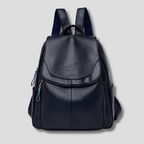 Women's Leather Anti-Theft Backpack with Embossed Detail Secure Design and Organized Interior 26x12x30 cm