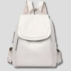 Women's Leather Anti-Theft Backpack with Embossed Detail Secure Design and Organized Interior 26x12x30 cm