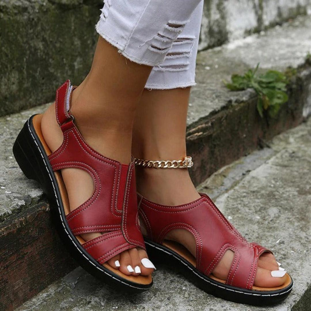 Women's Wedge Sandals with Arch Support Comfortable Padded Footbed Lightweight Open Design