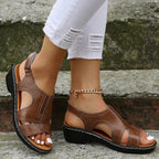 Women's Wedge Sandals with Arch Support Comfortable Padded Footbed Lightweight Open Design