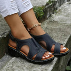 Women's Wedge Sandals with Arch Support Comfortable Padded Footbed Lightweight Open Design
