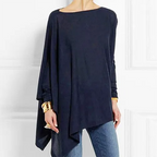 Women's Asymmetrical Drape Long Sleeve Top Soft Breathable Fabric Relaxed Fit