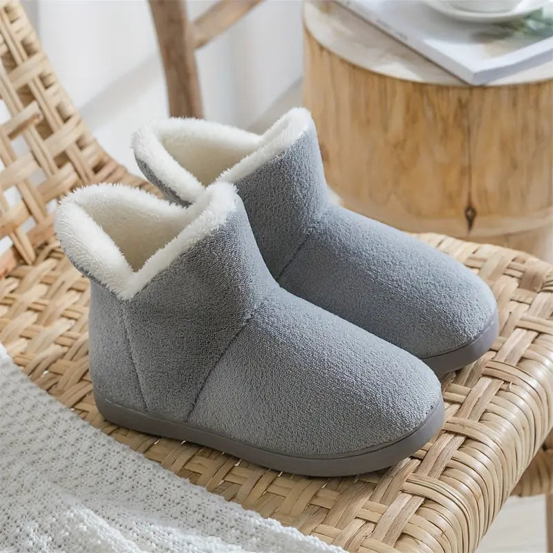 Women's Ankle Bootie Slippers with Plush Fleece Lining Warm Cozy Indoor Footwear