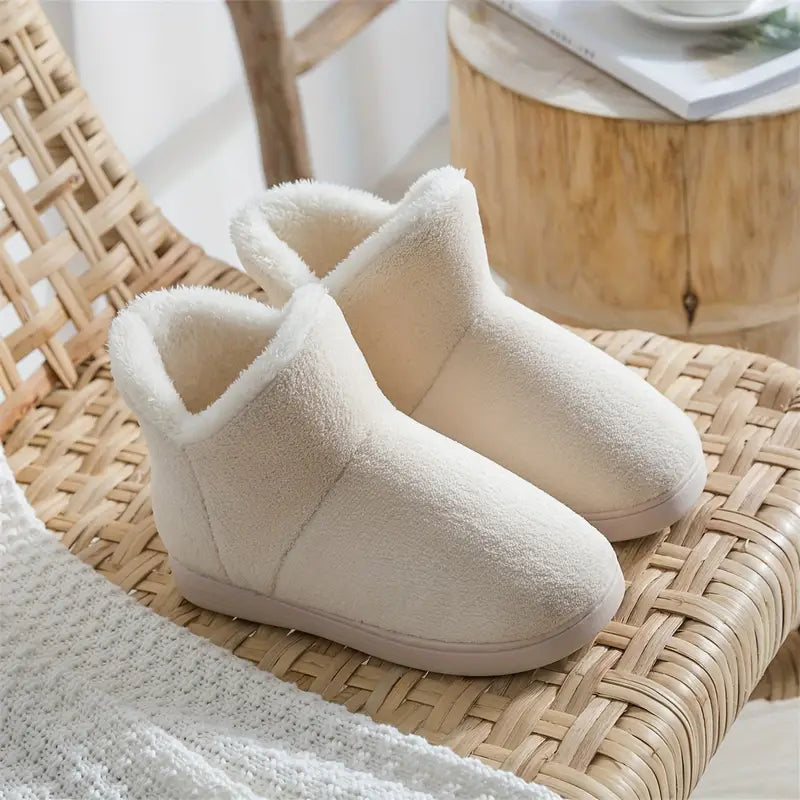 Women's Ankle Bootie Slippers with Plush Fleece Lining Warm Cozy Indoor Footwear