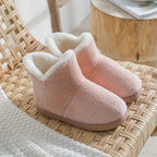 Women's Ankle Bootie Slippers with Plush Fleece Lining Warm Cozy Indoor Footwear