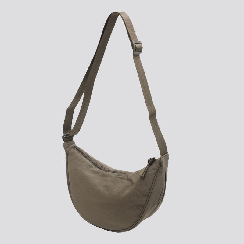 Davy Women's Crescent Nylon Shoulder Bag Lightweight Water-Resistant Adjustable Strap Crossbody