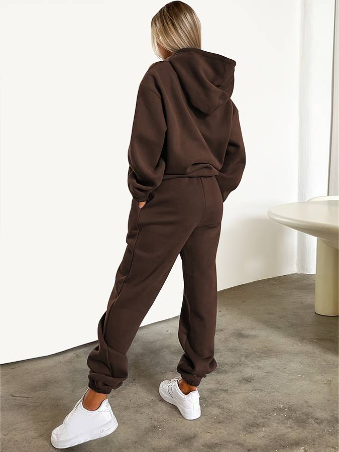Women’s Knit Athleisure Hoodie and Jogger Set Lightweight Comfortable Casual Lounge Wear