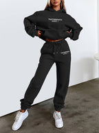 Women’s Knit Athleisure Hoodie and Jogger Set Lightweight Comfortable Casual Lounge Wear