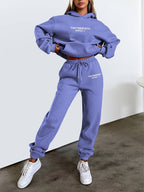 Women’s Knit Athleisure Hoodie and Jogger Set Lightweight Comfortable Casual Lounge Wear