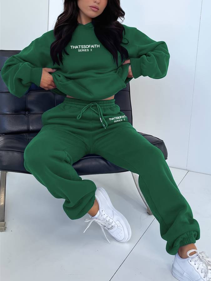 Women’s Knit Athleisure Hoodie and Jogger Set Lightweight Comfortable Casual Lounge Wear