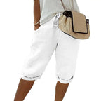 Women’s Drawstring Knee-Length Pants Breathable Lightweight Relaxed Fit with Pockets