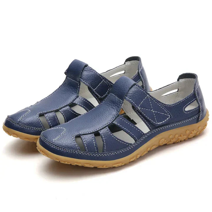 Women’s Slip-On Sandals with Arch Support Orthopedic Comfort Hook-and-Loop Straps Slip-Resistant Sole