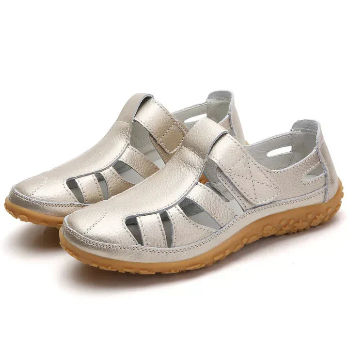 Women’s Slip-On Sandals with Arch Support Orthopedic Comfort Hook-and-Loop Straps Slip-Resistant Sole