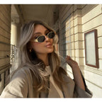 Women's Oval Sunglasses Gold Frame Lightweight UV Protection Stylish Summer Eyewear