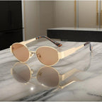 Women's Oval Sunglasses Gold Frame Lightweight UV Protection Stylish Summer Eyewear