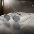 Women's Oval Sunglasses Gold Frame Lightweight UV Protection Stylish Summer Eyewear