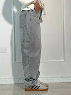Rhinestone Wide Leg Jeans Women’s Light Denim Sparkling Embellished Loose Fit Pants