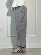 Rhinestone Wide Leg Jeans Women’s Light Denim Sparkling Embellished Loose Fit Pants