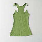 Women’s Ribbed Racerback Tank Top Lightweight Stretchy Contouring Fit Summer Layering Shirt