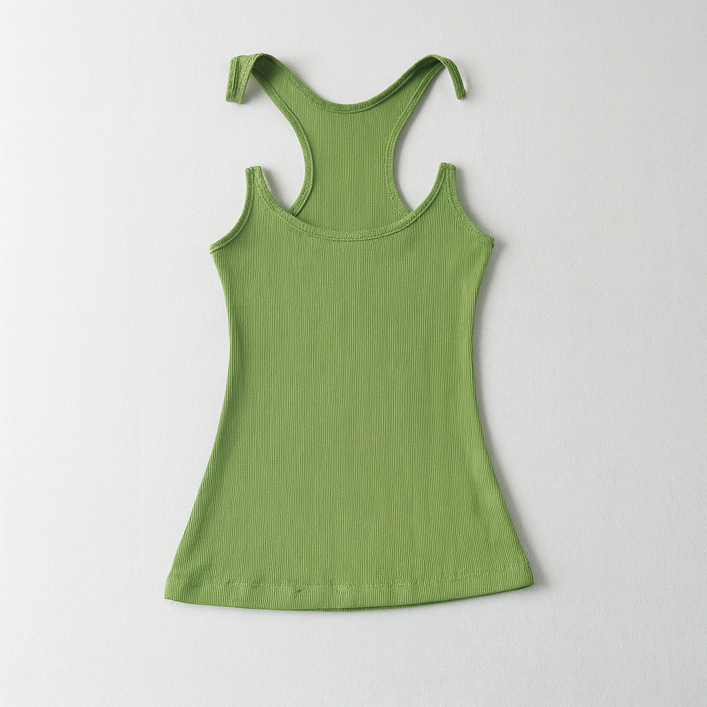 Women’s Ribbed Racerback Tank Top Lightweight Stretchy Contouring Fit Summer Layering Shirt
