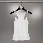 Women’s Ribbed Racerback Tank Top Lightweight Stretchy Contouring Fit Summer Layering Shirt