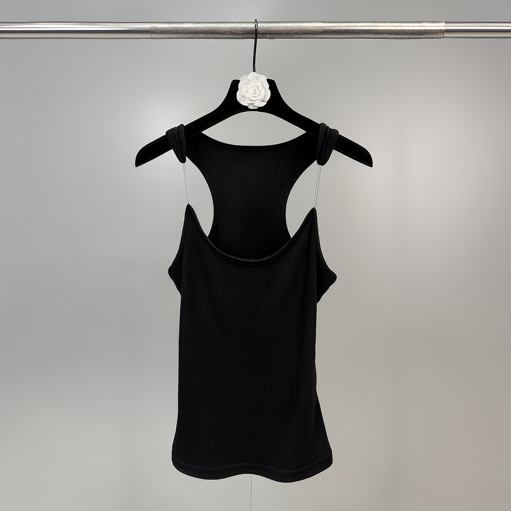 Women’s Ribbed Racerback Tank Top Lightweight Stretchy Contouring Fit Summer Layering Shirt