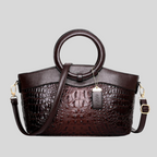 Women's Satchel Handbag Croc-Embossed Synthetic Leather Adjustable Strap Crossbody Bag