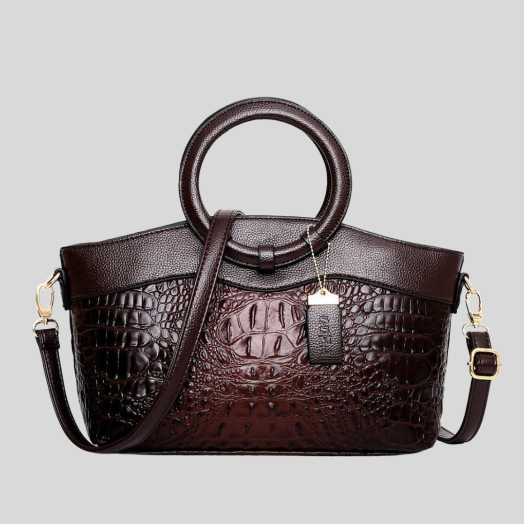 Women's Satchel Handbag Croc-Embossed Synthetic Leather Adjustable Strap Crossbody Bag