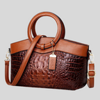 Women's Satchel Handbag Croc-Embossed Synthetic Leather Adjustable Strap Crossbody Bag
