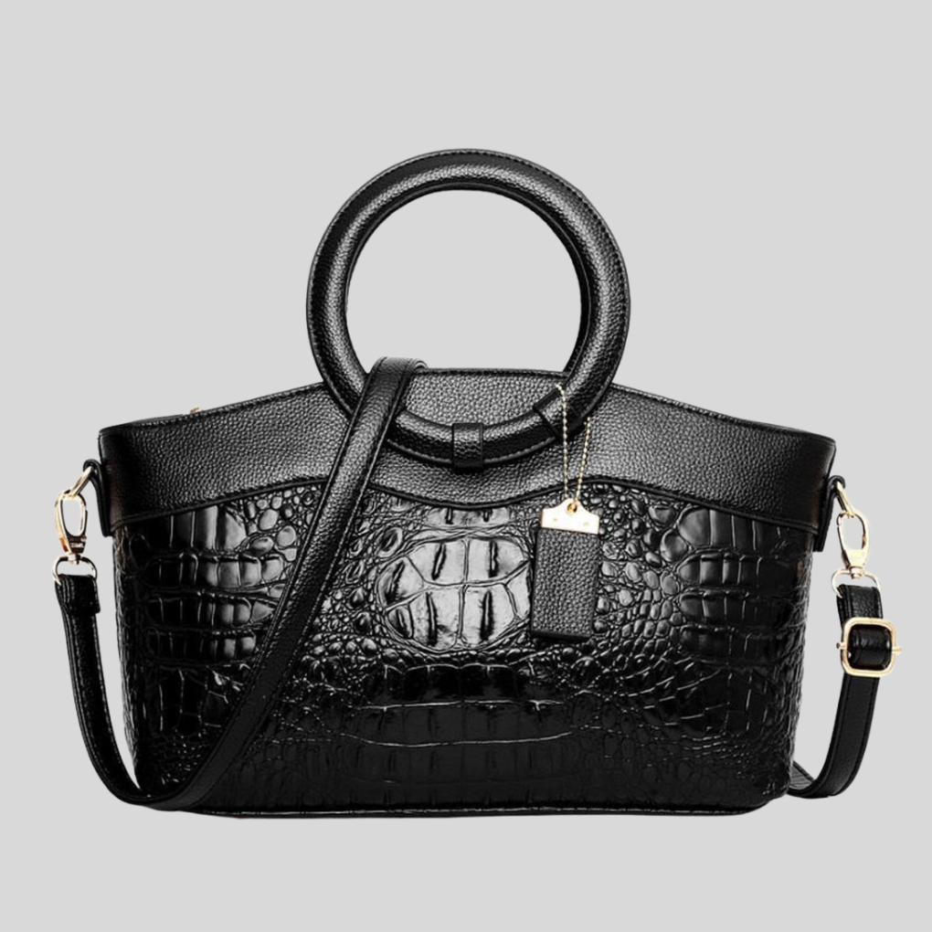 Women's Satchel Handbag Croc-Embossed Synthetic Leather Adjustable Strap Crossbody Bag