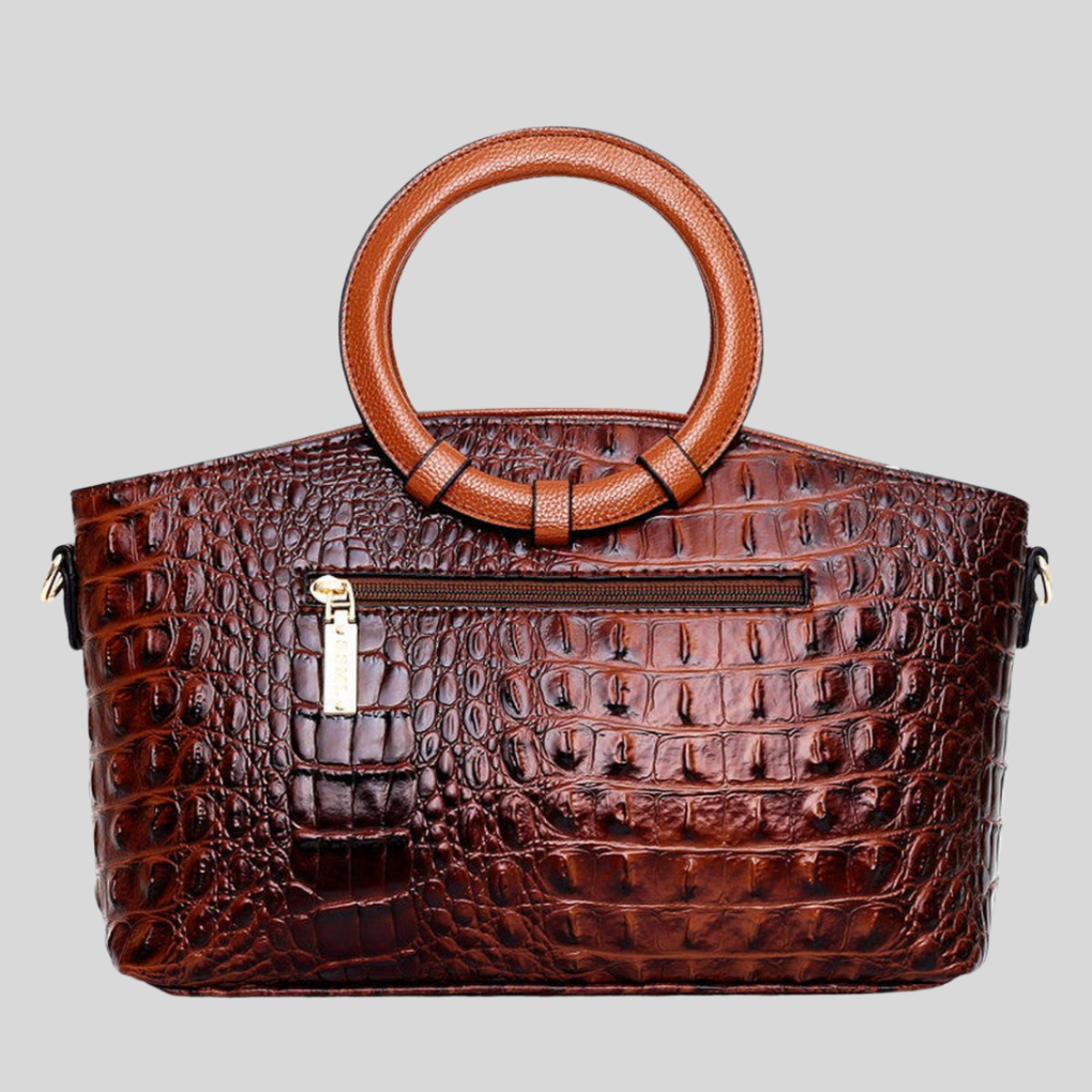 Women's Satchel Handbag Croc-Embossed Synthetic Leather Adjustable Strap Crossbody Bag