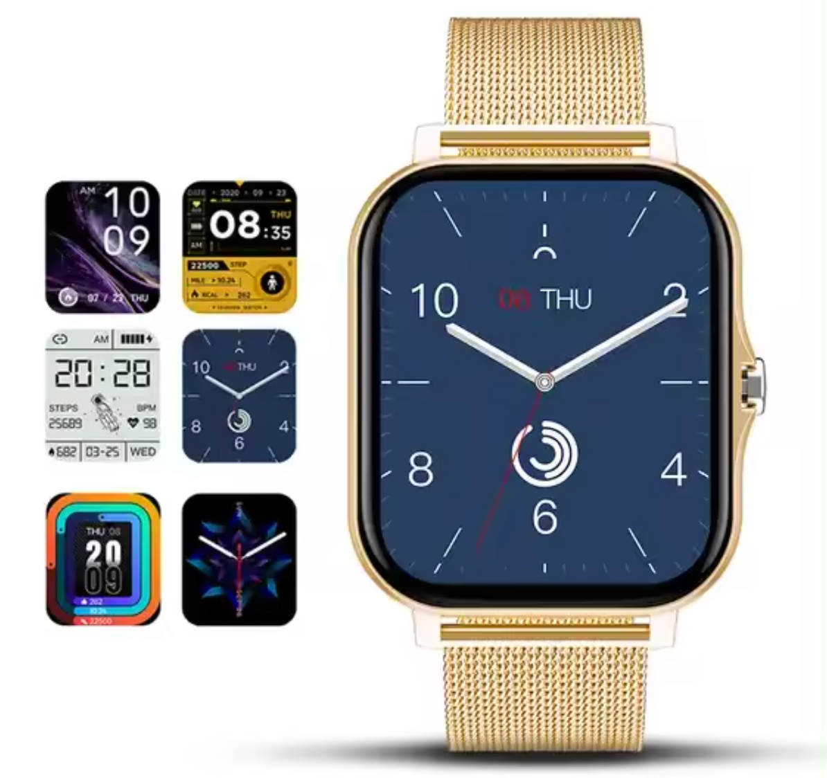 Women's Smartwatch with Mesh Band Full Touch Display Fitness Tracker Heart Rate Sleep Monitor