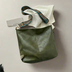 Women's Vintage Leather Shoulder Bag Boho Strap Crossbody Brown Ebony Stone