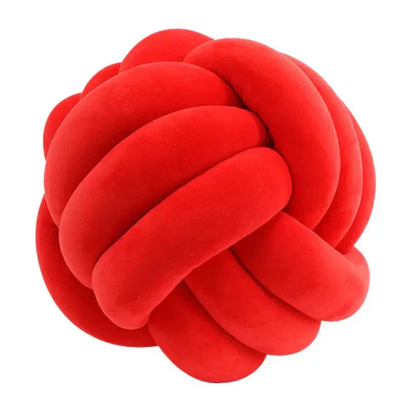 Harrow Soft Knot Ball Cushion Decorative Woven Polyester Cotton Removable Cover