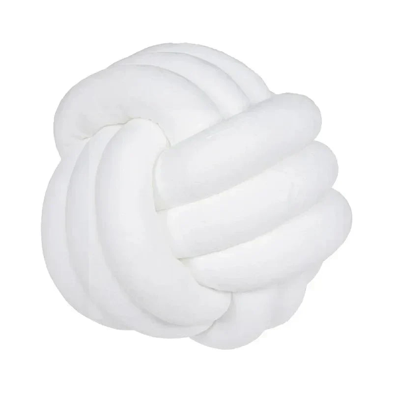 Harrow Soft Knot Ball Cushion Decorative Woven Polyester Cotton Removable Cover