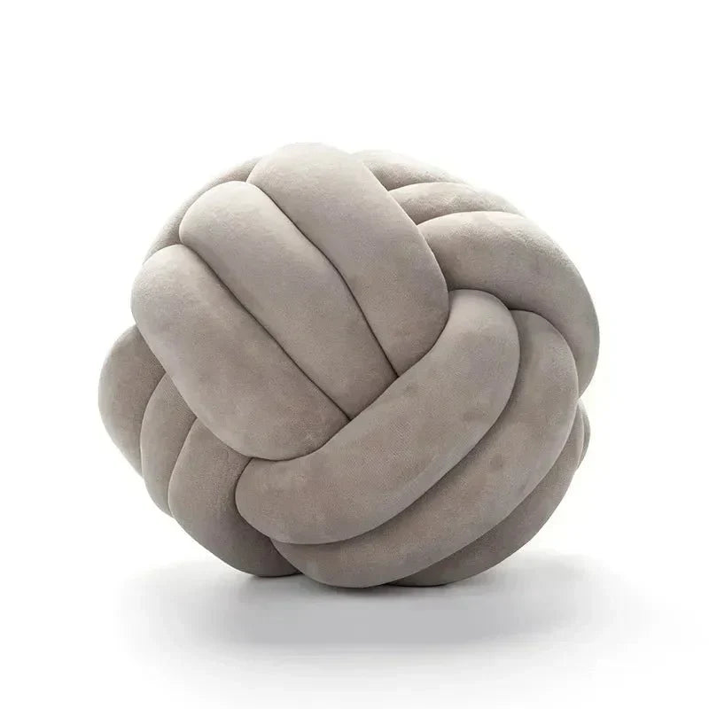 Harrow Soft Knot Ball Cushion Decorative Woven Polyester Cotton Removable Cover