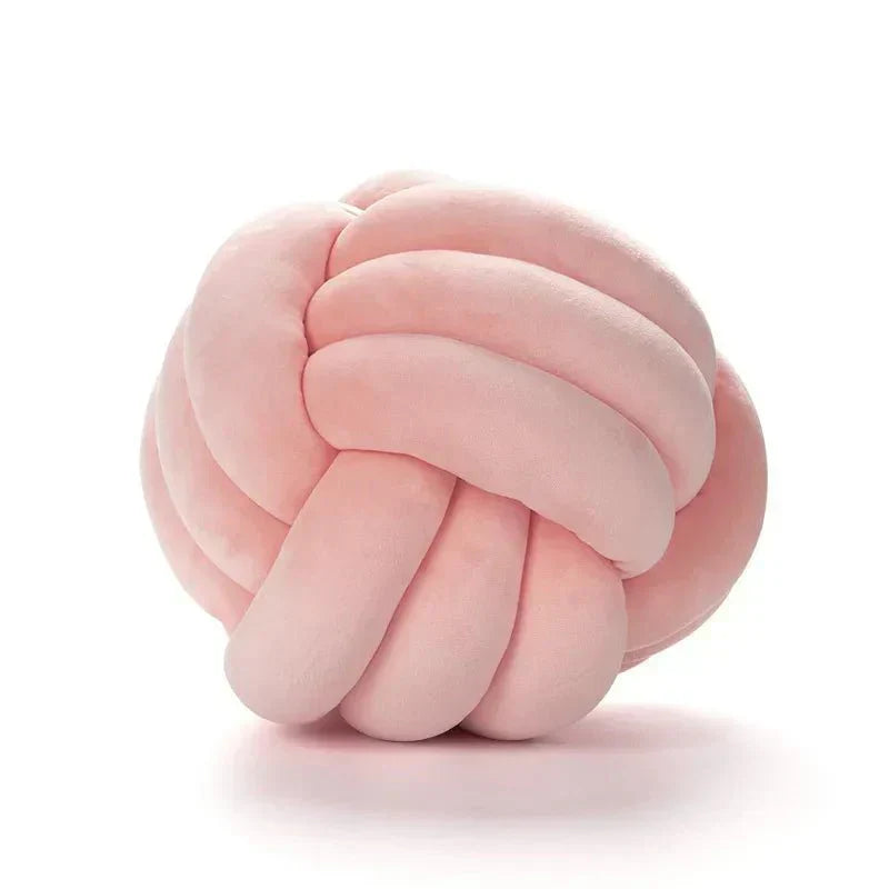 Harrow Soft Knot Ball Cushion Decorative Woven Polyester Cotton Removable Cover
